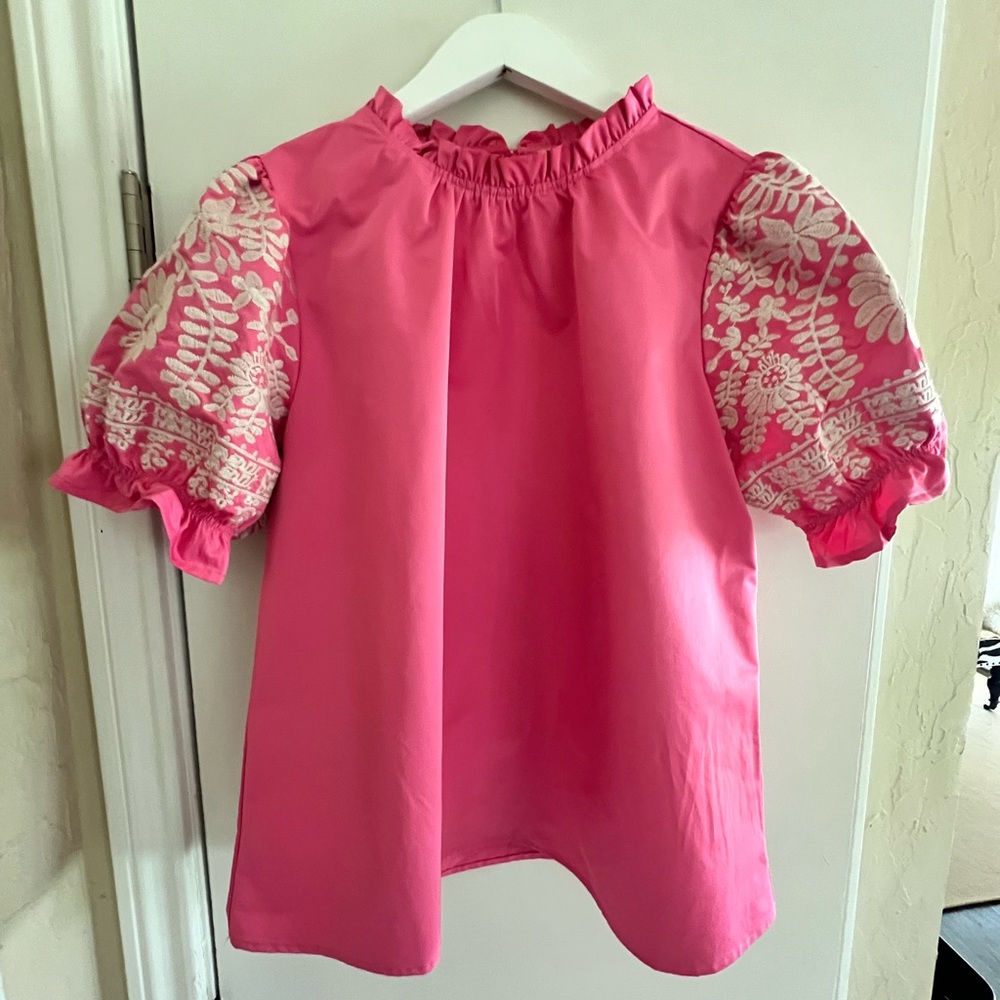 This fun pink THML top is perfect for Spring!